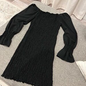 Boohoo Black Long Sleeve bodycon Dress